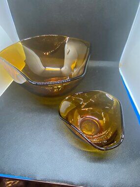 Indiana Glass Honey Gold  Chip n Dip set